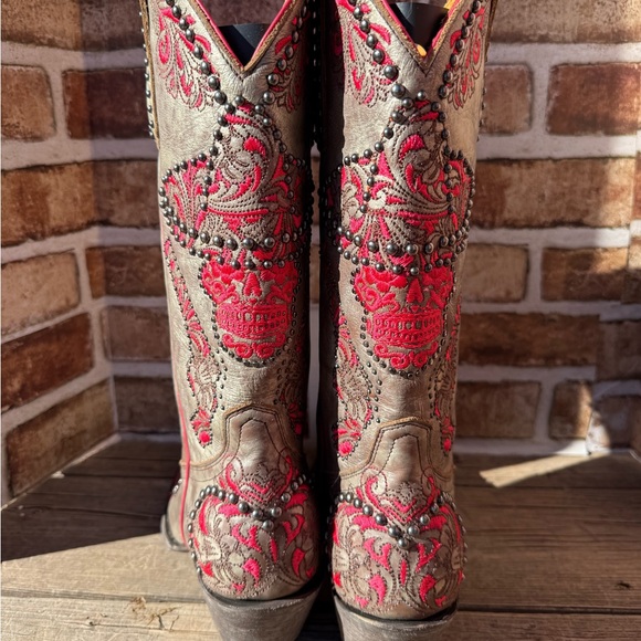 Old Gringo Metallic and Red Heeled Boots - Picture 2 of 13